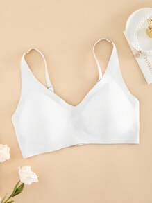 NudeFit 1pc Women Seamless Wireless Bra, Minimalist Solid Color