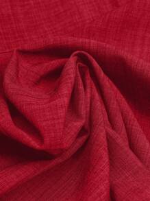 Linhara Plus Size Women's Summer Linen Casual Shorts, Elastic Waist Round Hem Side Slit Chinese Knot Decor Button Shorts