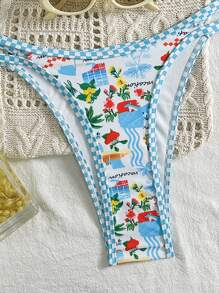 Swim Mod 2pcs Women Sexy Summer Beach Fruit Print Bikini Swimsuit Set, European American Style - Multicolor - View 5