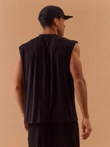 Musero Men Oversized Sleeveless T-Shirt Tank Top Spring, Summer, Holiday, Vacation - Grey - View 3
