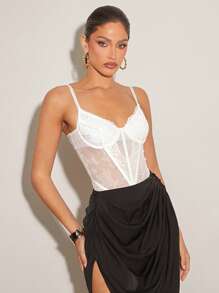 Silquee Women's Suspender Bra Lace Sexy White Tights, Summer Fashion, Summer Dresses For Women, Office Wear, Daily Wear