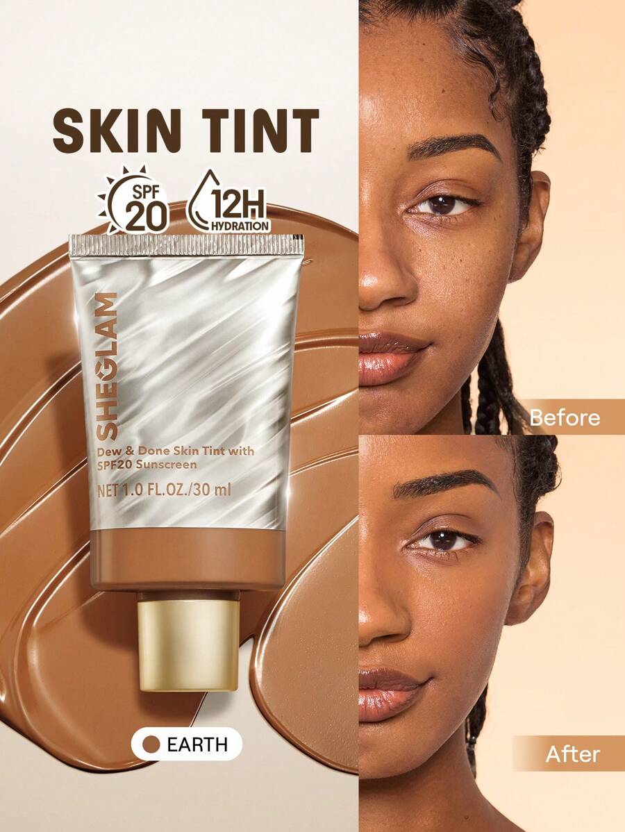 SHEGLAM Dew & Done Spf20輕薄粉底-Earth 品牌 美容 化妝 化妝品 適合女性與女孩 完美搭配夏季春季 Y2K 時尚 流行 生日 母親節禮物 假期 派對準備就緒 最佳顏色 - Earth - 查看 1