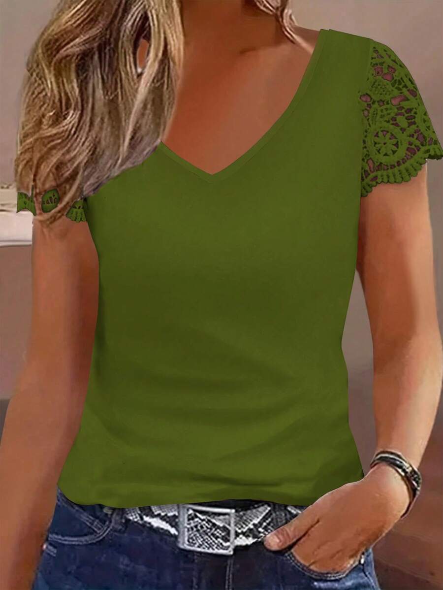 EMERY ROSE 女式纯色简约短袖T恤