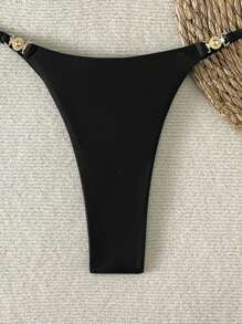 Swim SXY Bikini dây mảnh gợi cảm đi biển mùa hè dành cho nữ - màu đen - Xem 6