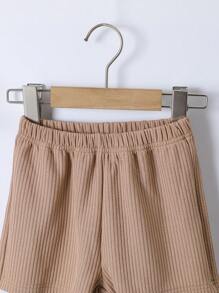 SHEIN 2 Stücke/Set Sommer Lässig Kontrast Farbe Tasche T-Shirt & Shorts für Kleine Jungen