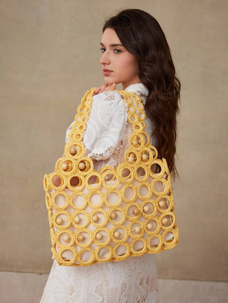 DOUBLE HANDLE SHOULDER BAG