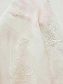 SHEIN Privé 2-Way Sheer Double Pockets Blazer Collar Embroidery Loose Versatile Blouse Fall Cloth For Women - Apricot - View 7