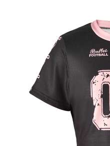 2pcs/Set Tween Girls Sports Style Set, Bow Element & Numeric Digital Print Pattern, Short Sleeve T-Shirt With Pleated Skirt, Energetic & Sweet Cool Girl Vibe, Suitable For Daily Sports, School Activities In Summer