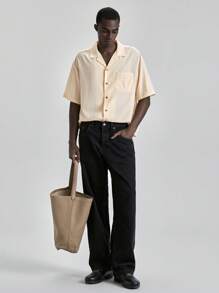 Ontre New 2025 Men's Summer Wear, Suitable For Beach Vacation, Club, Teacher Uniforms, Country Music Festival, Street Style, Stockholm-Inspired, Independence Day, Men's Short Sleeve Solid Color Fashion Shirts For Summer