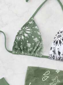 Swim Vcay 女士夏季沙滩泳衣 - 軍綠色 - 查看 3