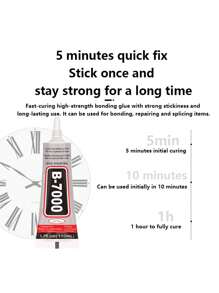 透明针尖工艺胶，适用于水钻、美甲、珠宝和织物 - 不堵塞多用途粘合剂，适用于鞋子、手机 DIY、配饰、服装、工艺品 - 彩色 - 查看 9