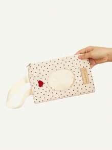 Cozy Pixies Bolsa de almacenamiento con forma de corazón para bebé, bolsa de pañales para guardar pañales, toallitas húmedas y pañuelos cuando se sale - Beis - Ver 7