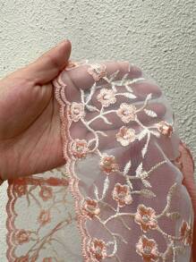 Sunnyshic Romantic Lace Patchwork Tassel Pendant Neck Blouse - Pink - View 7