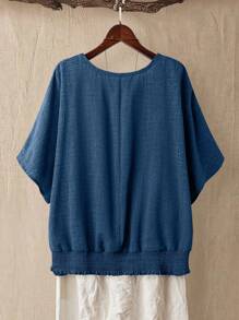 Linhara 加大码女式 V 领衬衫，通勤休闲舒适外出上衣，适合度假、派对、夏季、优雅