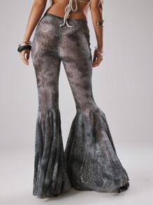 MUSERA Pattern Knit Flare Trouser Spring, Summer, Holiday, Vacation, Ibiza, Festival, Rave, Cool Girl, Shipwrecked