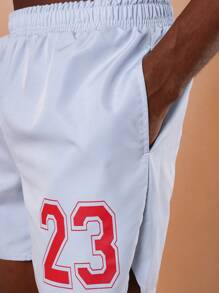 SUMWON Bañador deportivo de la colección NYC, estilo baloncesto número 23, para verano, playa, piscina, vacaciones, fiestas y ocio