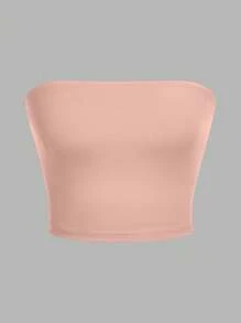 SHEIN EZwear 3件套女士休闲抹胸紧身露脐上衣，适合夏季穿着 - 彩色 - 查看 4