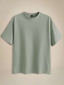 EASEVO 3pcs/Set Men Plus Size Solid Color Slim Fit Crew Neck Short Sleeve T-Shirts, Casual Knit Tees For Summer Daily Wear