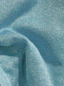 Swim Vcay Women's Sequin Fabric Halter Necklace With Shell Pendant Sexy Bikini Set For Summer Beach Vacation