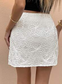 Serisse Women Solid Color Fashionable Skirt, Suitable For Summer Winter White - White - View 2