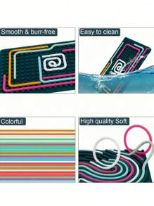 1 套 DIY 感官减压硅胶抓板玩具，硅胶扭绳活动减压板，硅胶感官活动板减压玩具 - 彩色 - 查看 3