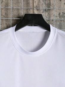 Manfinity Dauomo Camiseta de manga corta con cuello de tripulación cómoda con gráfico de impresión de arte de carreras callejeras para hombres - Blanco - Ver 5