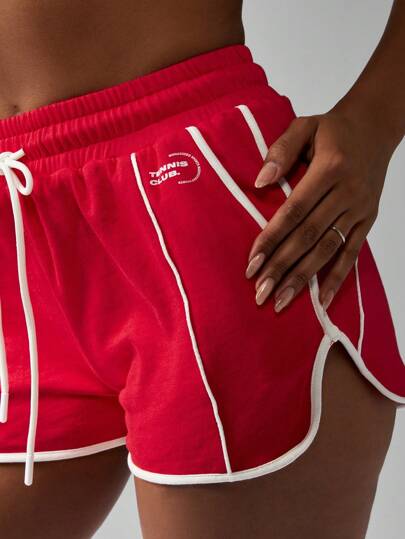 MISSGUIDED 运动网球跑步短裤带抽绳腰带夏季训练高性能舒适健身健身房度假休闲