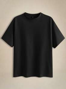 EASEVO 3pcs/Set Men Plus Size Solid Color Slim Fit Crew Neck Short Sleeve T-Shirts, Casual Knit Tees For Summer Daily Wear
