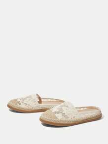Styleloop Women Casual Round Toe Flat Shoes With Hollow Embroidered Design, Holiday Style