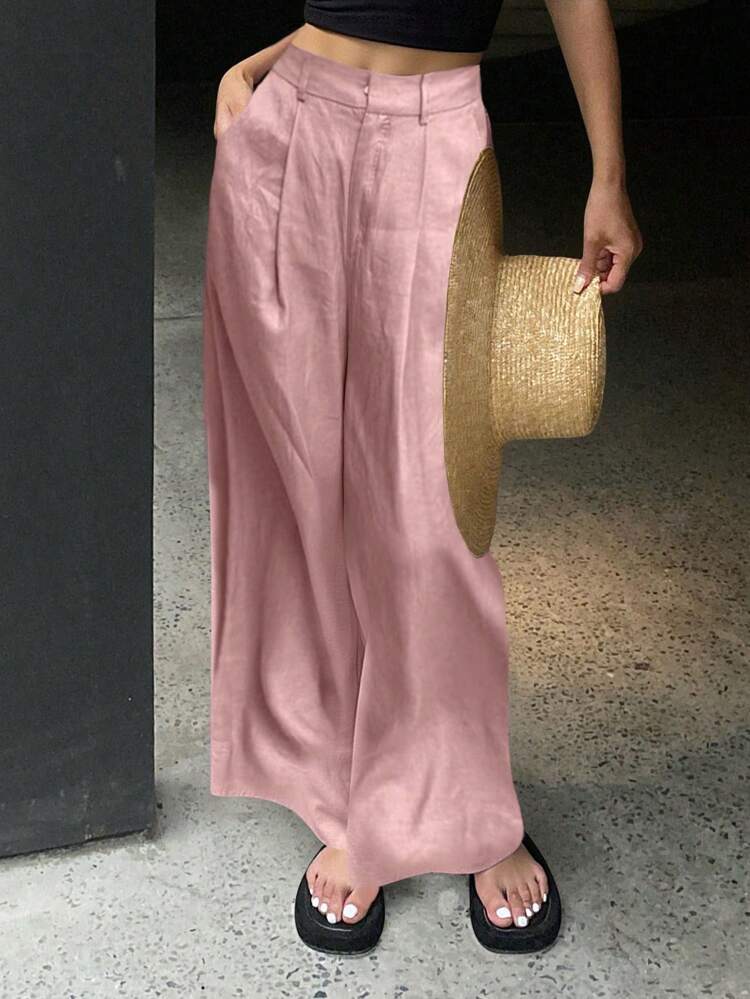 Women Summer Casual Loose Straight Pants, Comfortable And Relaxing For Beach Vacations