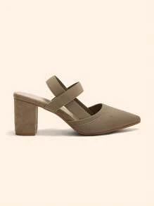 CUCCOO BASICS CUCCOO Solid Color Pointed Toe High Heel Pumps, Suitable For Daily Commute For Christmas Spring Shoes - Apricot - View 3