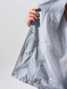 Fluxe Chaqueta de manga larga, unicolor, con bolsillo delantero y abotonada, casual y versátil