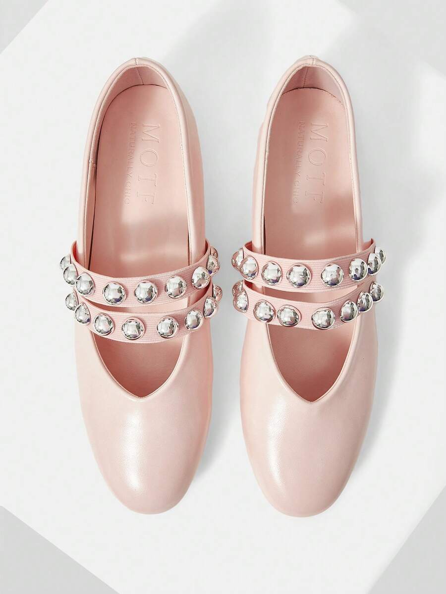 MOTF PREMIUM GIÀY BALLET DA PU CÓ KHÓA - Hồng - Xem 1