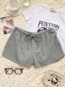 CovetEZ Pantalones cortos casuales de unicolor para mujer, adecuados para el verano