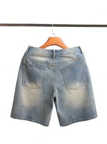 Chillumni Quần short denim giặt thường ngày cho nam mùa hè - Rửa nhẹ - Xem 2