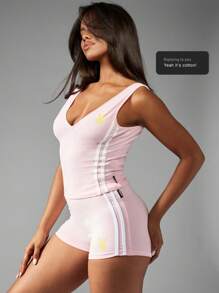 Missguided x Playboy Elite Performance Summer Exercise Athleisure Workout Running Gym Training Sport Yoga Fitness Shorts - Pink - View 9