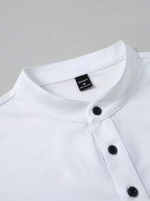 Manfinity Homme Camisa polo casual/de oficina de manga corta a rayas para hombres