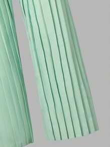 1pc Girls' Fashionable Pleated Jumpsuit, Breezy And Suitable For Outings, Traveling, Green Fresh Style, Summer - Mint Green - View 5