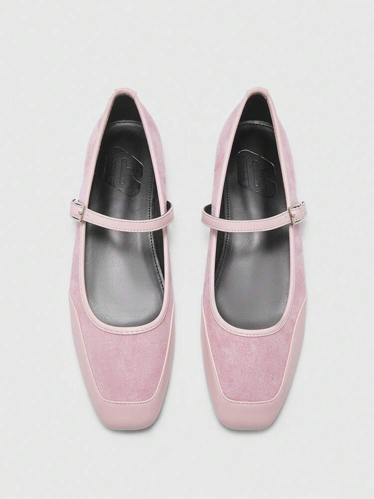 CUCCOO BIZCHIC Elegant Simple Square Toe Flat Shoes, Comfortable Slip-On Casual Flats Suitable For Office, Dates, And Formal Occasions