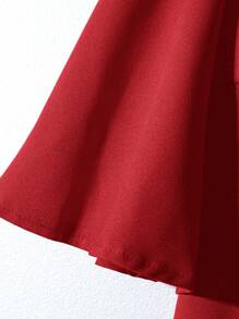 Rusticease Camisa de manga media de unicolor casual para el Año Nuevo, otoño - Rojo - Ver 3