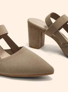 CUCCOO BASICS CUCCOO Solid Color Pointed Toe High Heel Pumps, Suitable For Daily Commute For Christmas Spring Shoes - Apricot - View 4