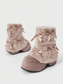 Sugerpunk 女士厚底踝靴，粗跟，可爱街头/校园风格