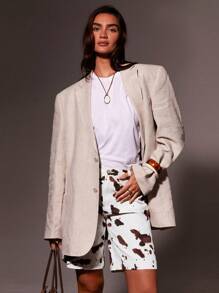 Athîral Women's Cow Print  Cowgirl Jorts, Denim Shorts, Vintage, Western Wear Women