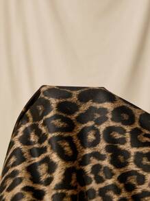 Easelle 秋冬女士豹纹蝴蝶结抽绳宽松休闲运动裤