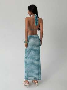 Aloruh Trang phục hai mảnh dành cho phụ nữ mặc hàng ngày - Màu xanh lam - Xem 3