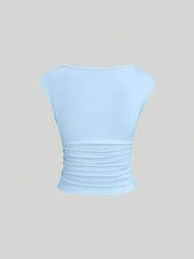 Sweetra 3 PiecesVersatile Cutout Backless Moisture-Wicking Fitted Women's T-Shirt Set - Multicolor - View 3