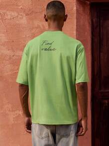 Maija Tricou bărbătesc cu guler rotund, verde, cu mânecă scurtă, cu imprimeu artistic abstract, potrivit pentru plajă, festivaluri de muzică, Ziua Independenței, afaceri, casual, nuntă, ținute de zi cu zi