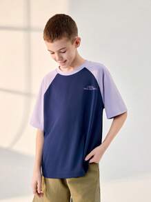 JNSQ 返校休闲户外运动短袖T恤，儿童圆领趣味数字印花户外休闲运动短袖T恤上衣 - 彩色 - 查看 3