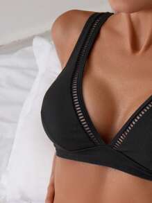 Swim Basics Women's Ribbed Bikini, Suitable For Summer Vacation - Black - View 3