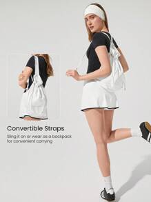 GLOWMODE 18升方便携带多款式斜挎背包抽绳单肩包带可调节肩带日常休闲 - 白色 - 查看 2